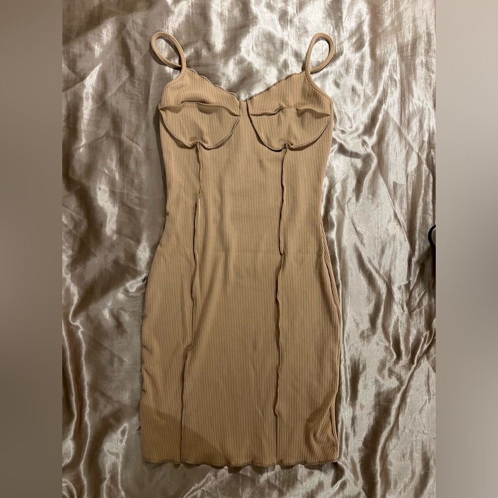 NWOT Fashion Nova Mini Dress in Tan Size S